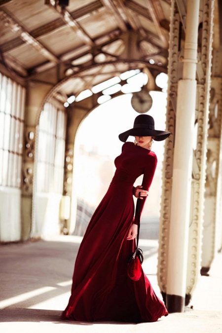 Wine color dress