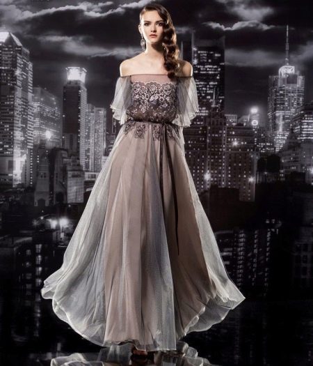 puff sleeve chiffon dress