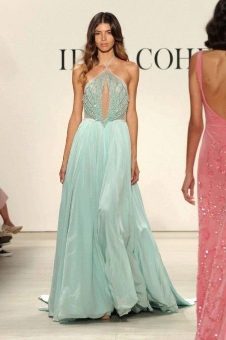Turquoise chiffon dress