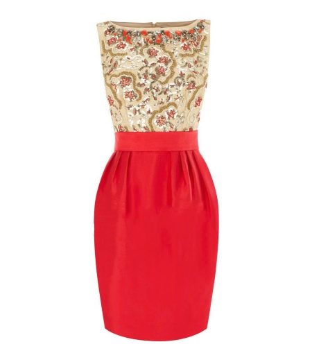 Gold and red dress