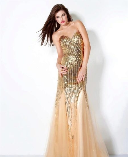 Long gold dress
