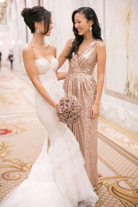 Gold V-Neck Dress