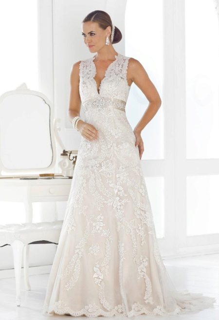 Lace evening dress white for pregnant women