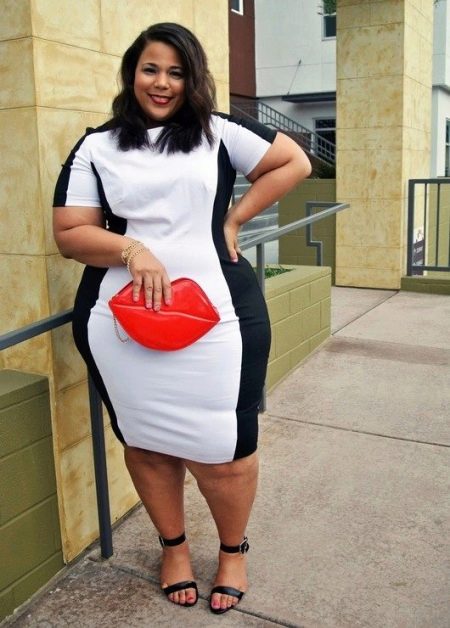 Robe noire et blanche pour grosses filles