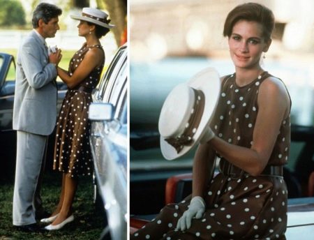 Julia Roberts' Brown Polka Dot Dress - Pretty