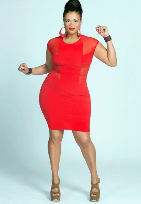 Decorations for a red dress for obese women