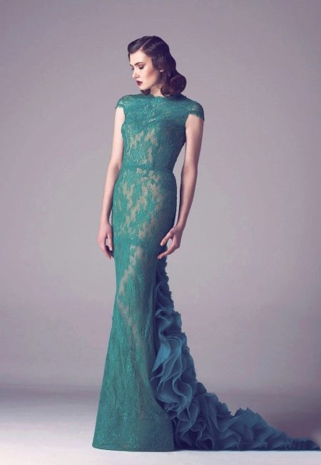 Navy blue evening dress