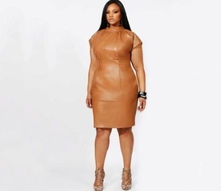 Leather dress-sheath for obese girls