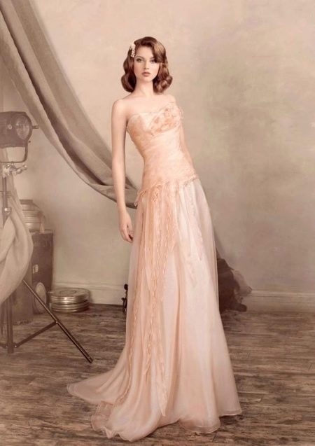 Peach wedding dress