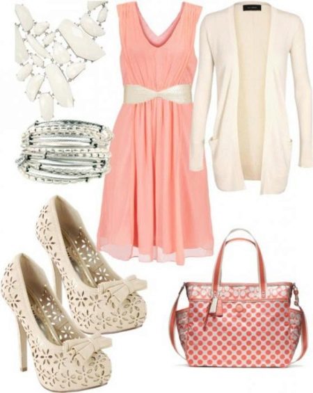 White peach dress accessories