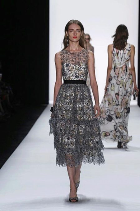 Chanel style layered a-line dress