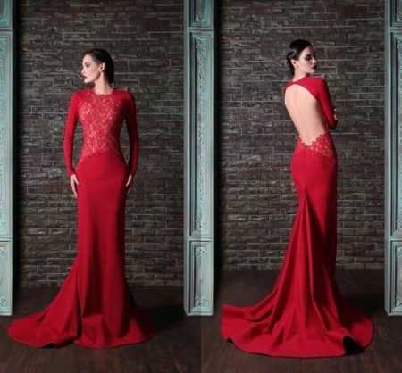 Burgundy open back dress
