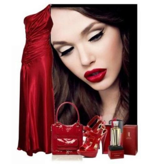 Makeup under the cherry dress