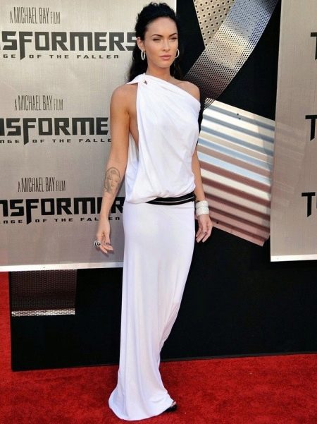 Toga dress with asymmetrical top