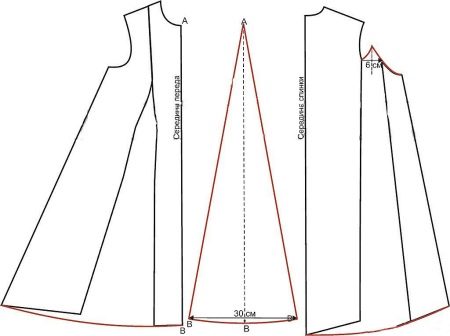 High-low dress front pattern
