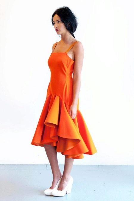 Orange neoprene dress
