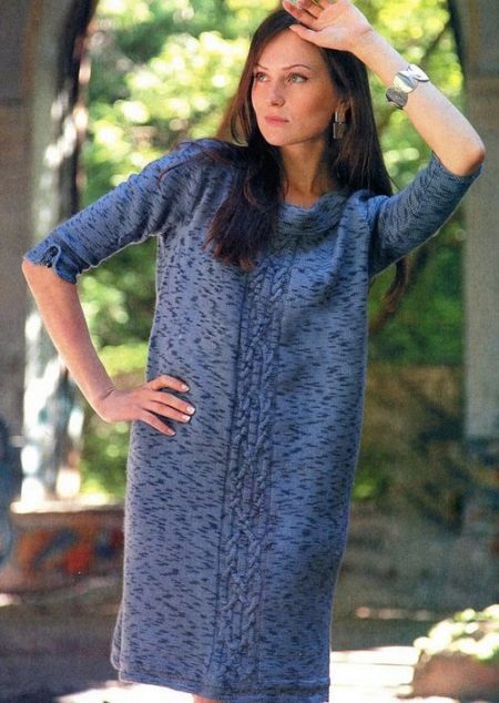 Knitted straight-line dress
