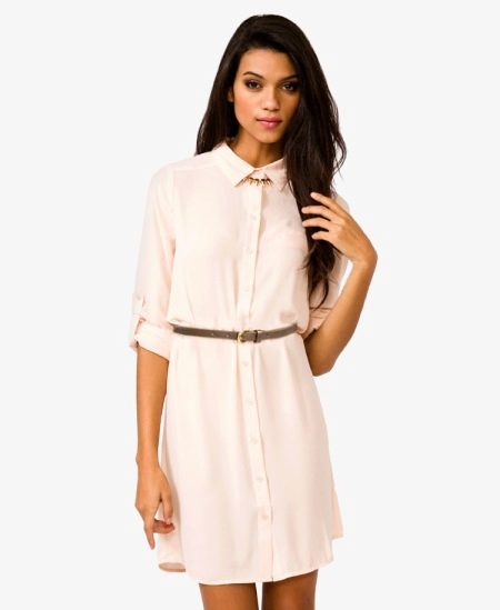 Oversized satin shirt dress