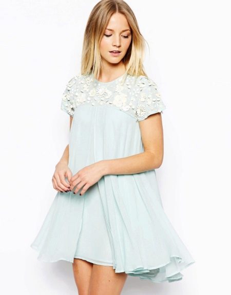 Trapeze dress light blue