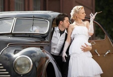 Wedding dress in Chicago style