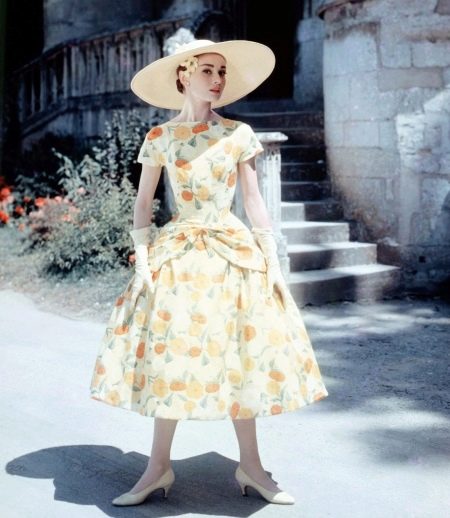 Audrey Hepburn's colorful dress
