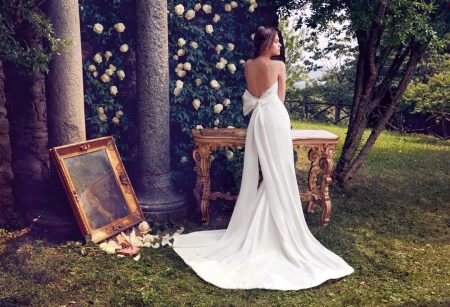 Dress with train and open back