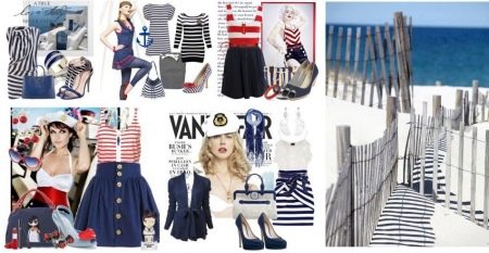Striped dresses blue white red