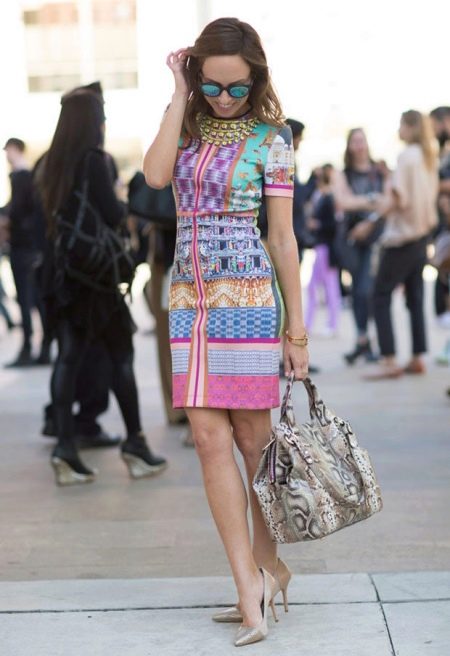 Robe courte à imprimé ethnique