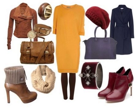 Choice of accessories for a yellow knitted dress