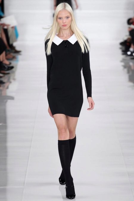 white collar knitted dress