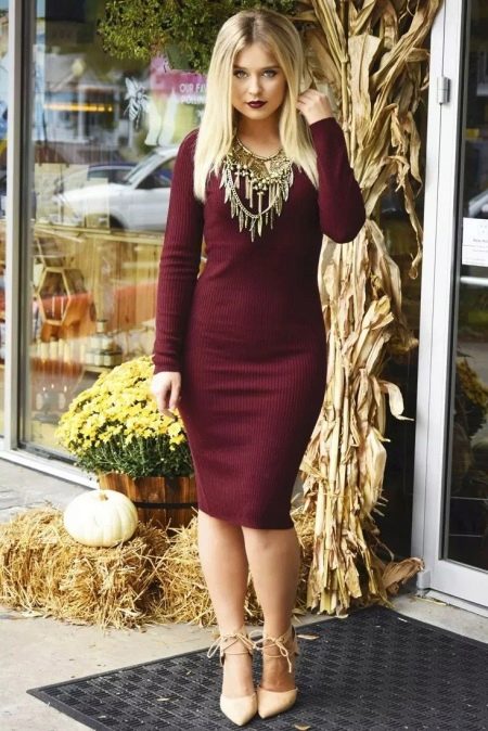 Plain knit dress