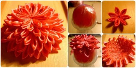 Creating a convex kazansha flower
