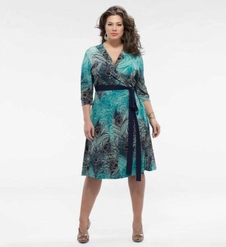 Dress-robe with a print for obese women