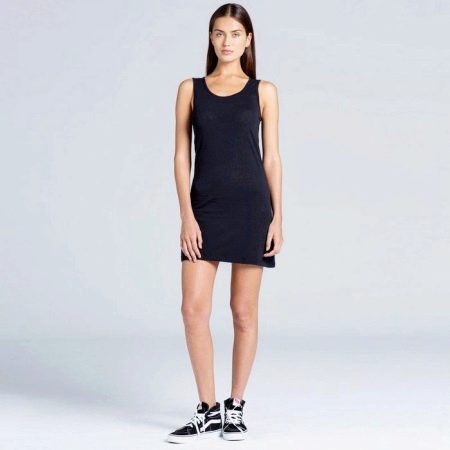 Short black tank top dress