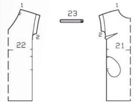 Straight dress pattern with one-piece sleeves