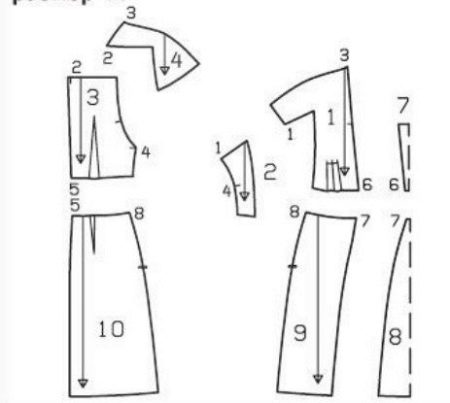 Knitted dress pattern with one-piece sleeves