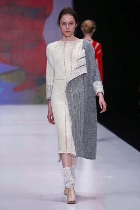 Two-piece woolen dress