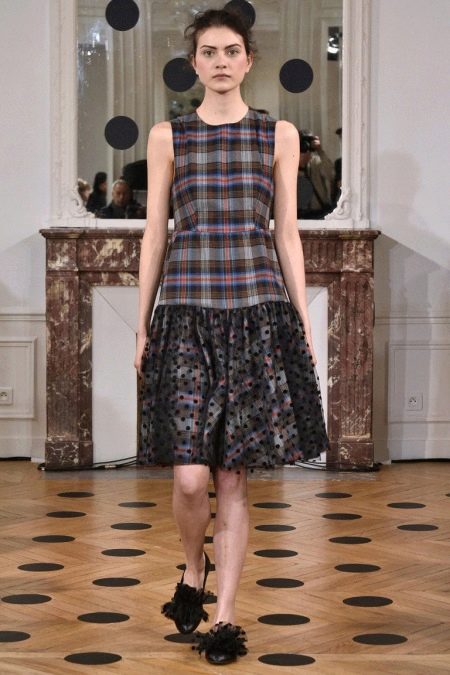 Check wool dress