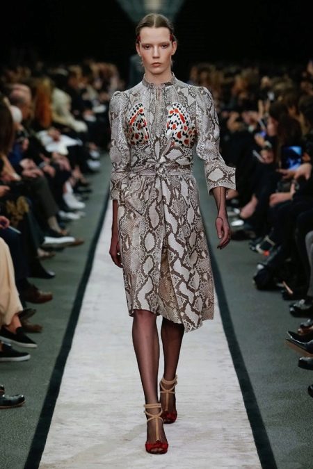Printed eco-leather dress