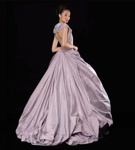 A-line open back dress