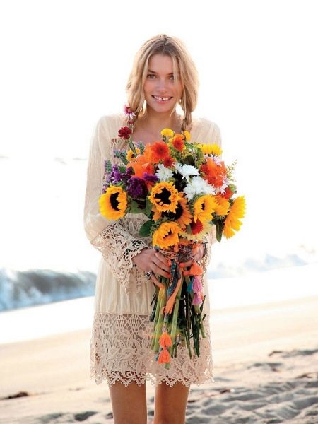 Boho style linen dress