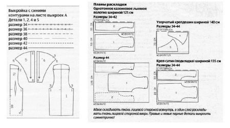 Pattern for a dress bat with a cut-off sleeve