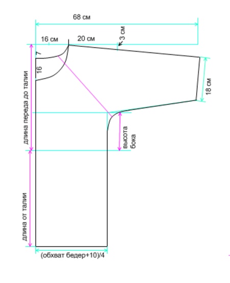 Batwing Sleeve Tunic Dress Pattern