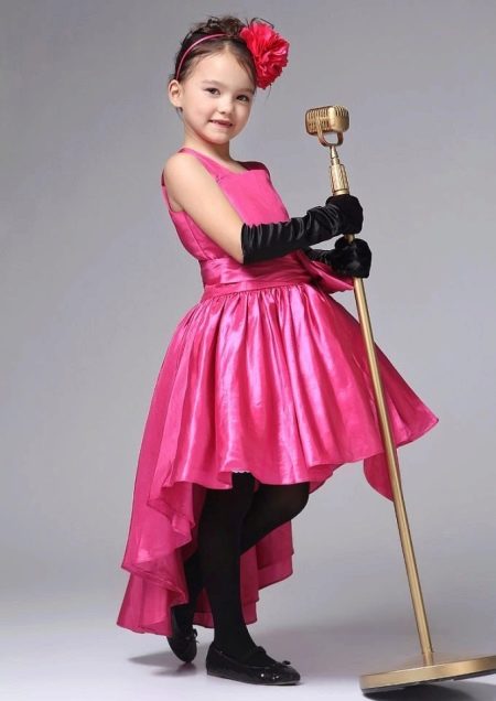 Retro style dress short in front long in back for girls