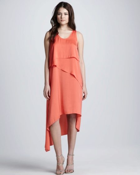 Fashionable mallet dress with ruffles for spring-summer 2016