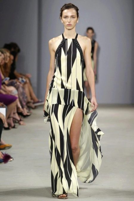 Fashionable silk long dress spring-summer 2016