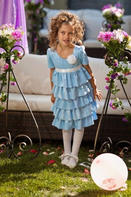 Elegant dress for girls multi-tiered