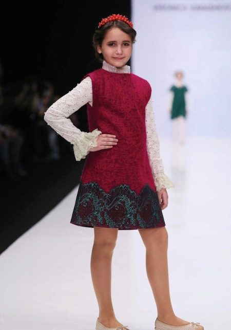 Sleeveless winter dress for girls 10-12 years old