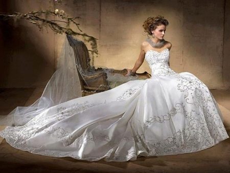 chic brocade wedding dress