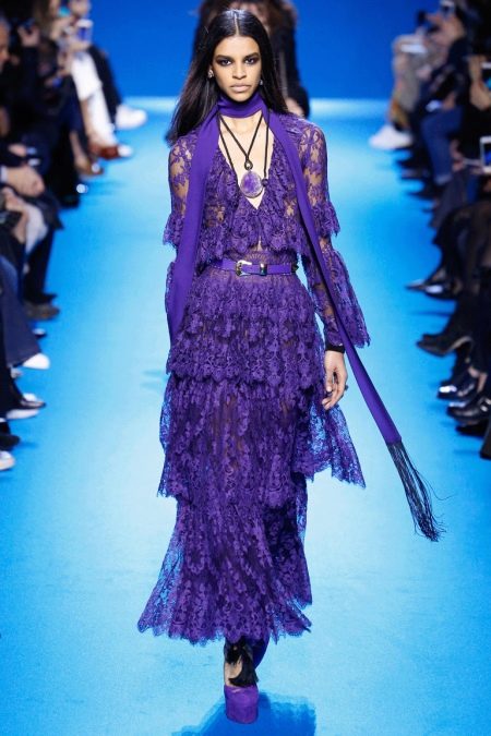 Lilac lace dress with matching accessories